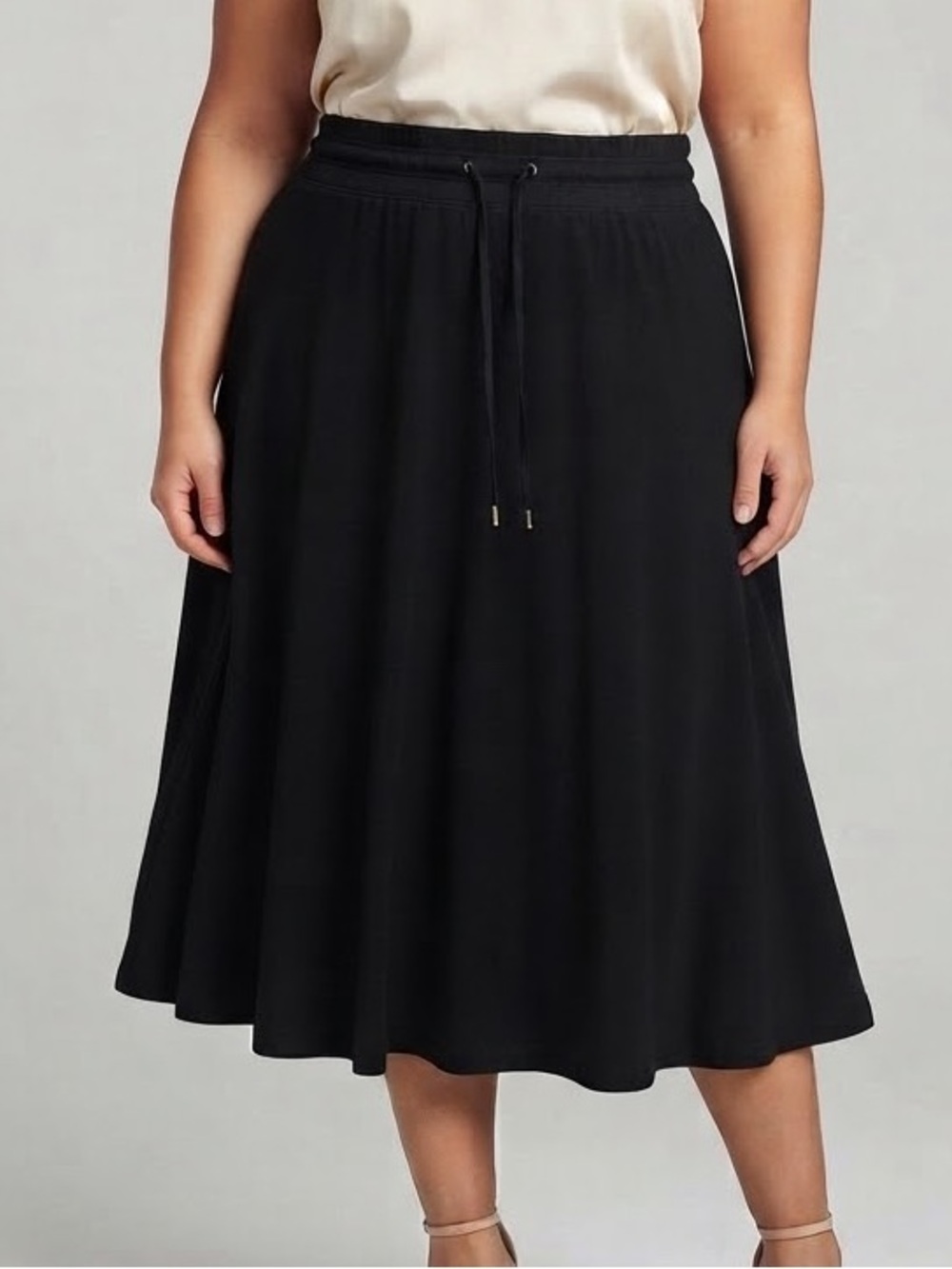 PENNINGTONS Black Women's Stretch Midi Skirt approx 4X